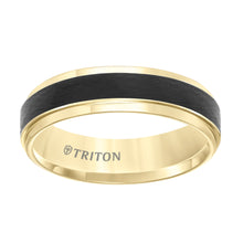 Load image into Gallery viewer, Triton Gents 6mm Two Tone Comfort Fit Band With Black Crystalline Finish 11-5981YBC6-G.00
