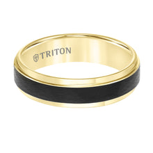 Load image into Gallery viewer, Triton Gents 6mm Two Tone Comfort Fit Band With Black Crystalline Finish 11-5981YBC6-G.00
