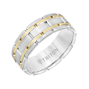 Triton Ride Wedding Band With Gold Lines 11-6092WY8-G.00