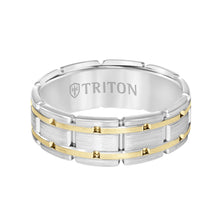 Load image into Gallery viewer, Triton Ride Wedding Band With Gold Lines 11-6092WY8-G.00

