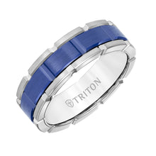 Load image into Gallery viewer, Triton Ride Silver Blue Wedding Band 11-6132WCBCE7-G.00
