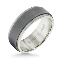 Load image into Gallery viewer, Raw Matte Insert in White Gold Ring with Flat Profile 11-RAW0103WC8-G.00
