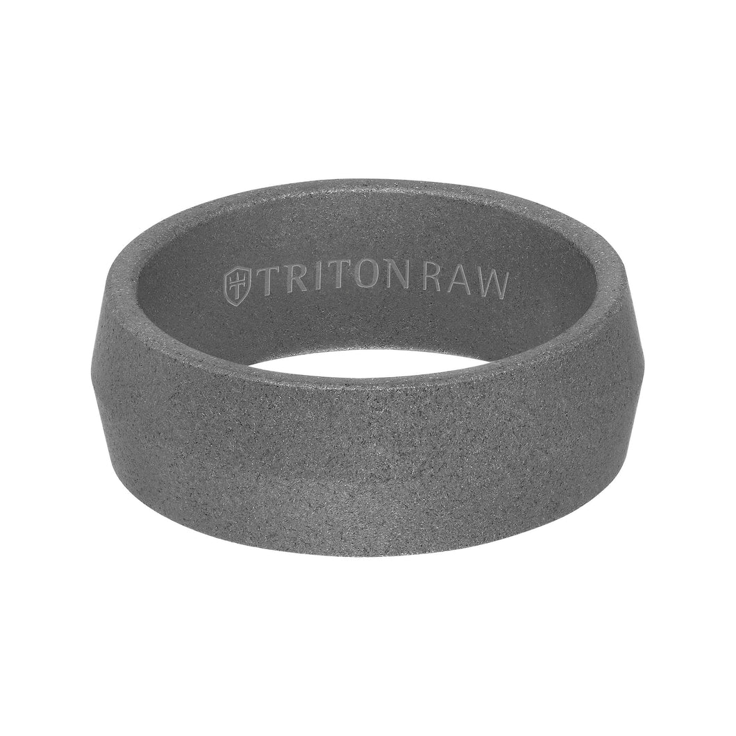 Triton RAW Wedding Band with Innovative Raw Matte Finish and Flat Edge 11-RAW0107C8-G