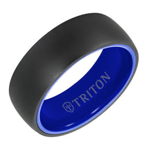 Load image into Gallery viewer, Triton Raw Black and Blue Classic Wedding Band For Gents 11-RAW0128BCE-G.00
