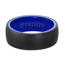 Load image into Gallery viewer, Triton Raw Black and Blue Classic Wedding Band For Gents 11-RAW0128BCE-G.00
