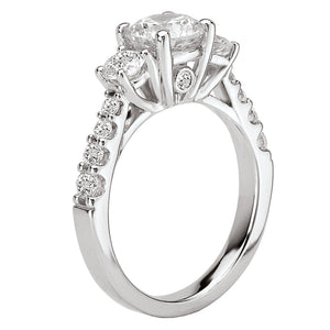 18kt White Gold 3.4 Carat Weight Round Diamond Semi-Mount Engagement Ring