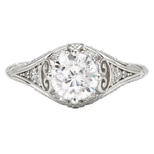 Load image into Gallery viewer, 18kt White Gold 1.3 Carat Weight Round Center Stone Diamond Semi-Mount Engagement Ring
