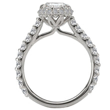 Load image into Gallery viewer, 18kt White Gold 5.8 Carat Weight Semi Mount 6.5mm round Halo Diamond Ring
