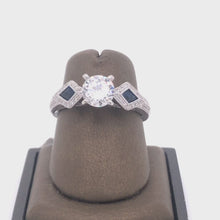 Load and play video in Gallery viewer, 18Kt Gold Semi Mount 0.20 Carat Weight Diamonds 0.50 Carat Weight Sapphire
