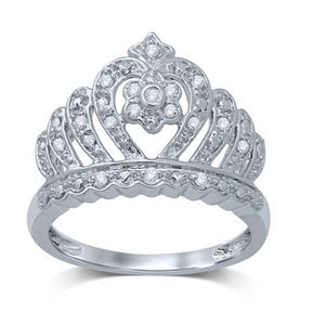 10K White Gold 0.10 Carat Women's Diamond Fashion Ring
