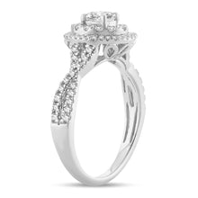 Load image into Gallery viewer, 14K White Gold 0.75 Carat Women&#39;s Round Diamond Halo Engagement Ring
