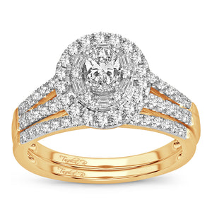 14K Yellow Gold 1.00 Carat Women's Fancy Cut Diamond Bridal Set