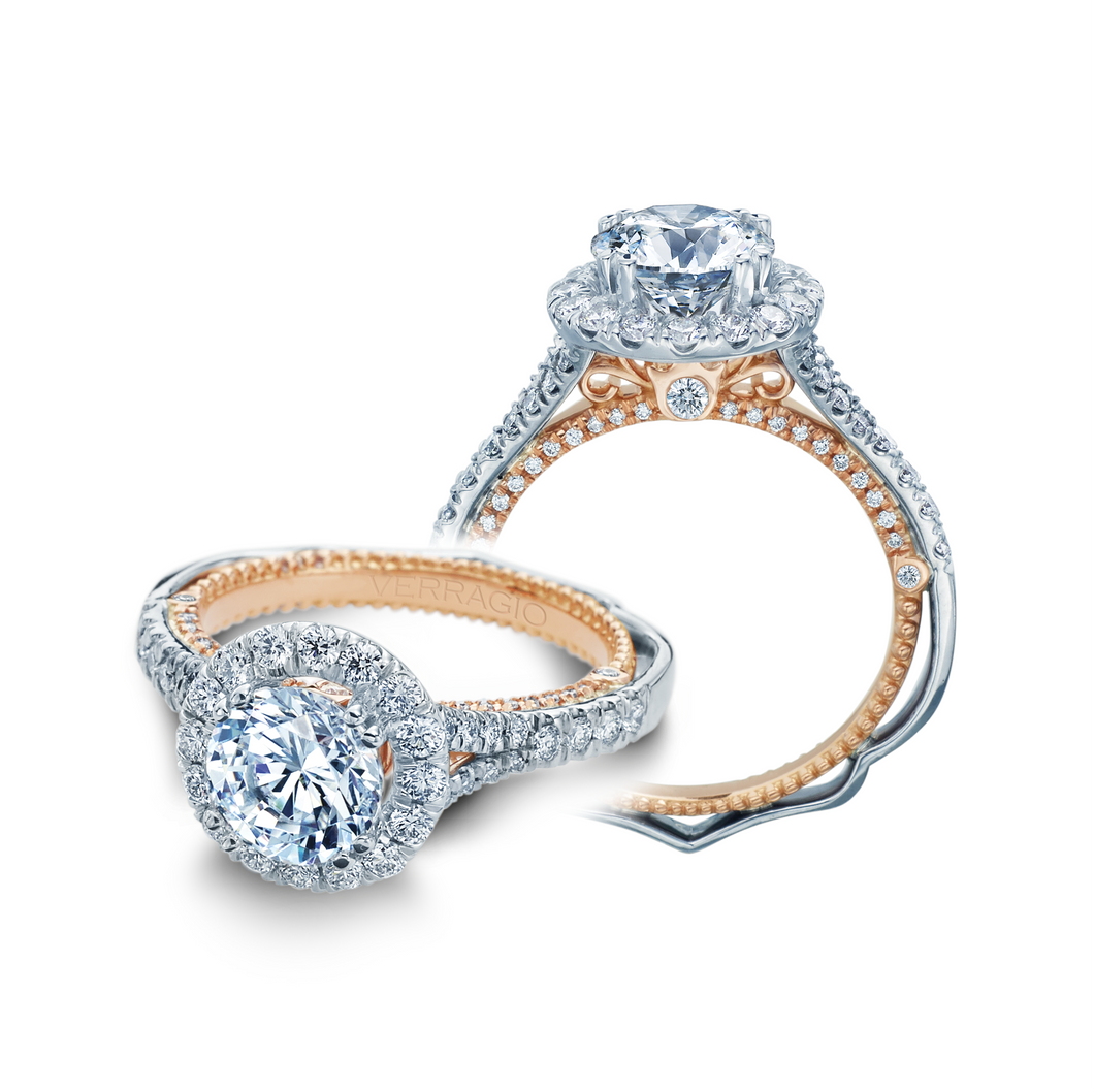 Verragio Split Shank Halo Diamond Engagement Ring AFN-5071R-2WR