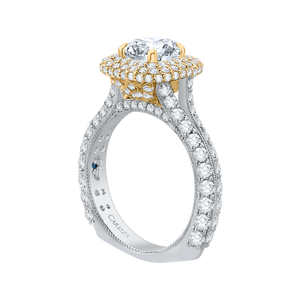 Semi-Mount Round Diamond Double Halo Engagement Ring CARIZZA CA0036E-37WY