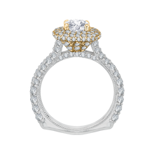 Load image into Gallery viewer, Semi-Mount Round Diamond Double Halo Engagement Ring CARIZZA CA0036E-37WY
