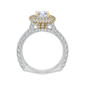 Semi-Mount Round Diamond Double Halo Engagement Ring CARIZZA CA0036E-37WY