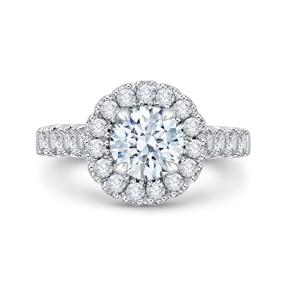 Semi-Mount Round Diamond Halo Engagement Ring CARIZZA CA0037E-37W