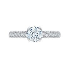 Load image into Gallery viewer, Euro Shank Round Diamond Cathedral Style Engagement Ring CARIZZA CA0039E-37W
