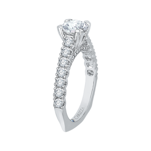 Euro Shank Round Diamond Cathedral Style Engagement Ring CARIZZA CA0039E-37W