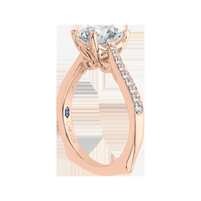 Load image into Gallery viewer, Rose Gold Round Cut Diamond Solitaire with Accents Engagement Ring CARIZZA CA0040E-37P
