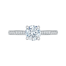 Load image into Gallery viewer, Round Diamond Solitaire with Accents Engagement Ring CARIZZA CA0040E-37W-1.50
