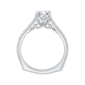 Round Diamond Solitaire with Accents Engagement Ring CARIZZA CA0040E-37W-1.50