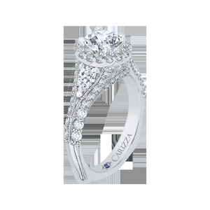 Split Shank Semi-Mount Round Diamond Halo Engagement Ring CARIZZA CA0041E-37W