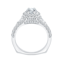 Load image into Gallery viewer, Split Shank Semi-Mount Round Diamond Halo Engagement Ring CARIZZA CA0041E-37W
