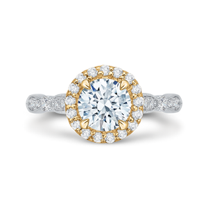 Two Tone Gold Vintage Diamond Engagement Ring CARIZZA CA0042E-37WY