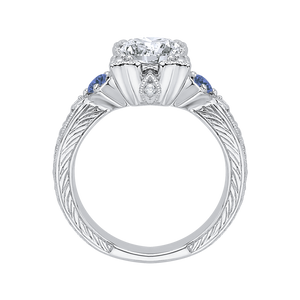 Sapphire Semi-Mount Round Diamond Engagement Ring CARIZZA CA0046E-S37W