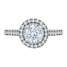 Load image into Gallery viewer, Round Diamond Halo Engagement Ring with Black Rhodium Tips CARIZZA CA0050E-37WBK
