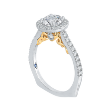 Load image into Gallery viewer, Yellow and White Gold Round Diamond Engagement Ring CARIZZA CA0050E-37WY

