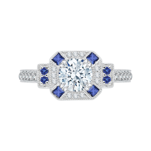 Two Tone Gold Sapphire and Diamond Engagement Ring CARIZZA CA0063E-S37WY