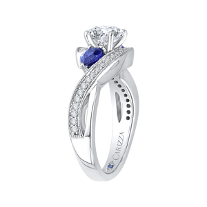 Sapphire Round Diamond Engagement Ring CARIZZA CA0065E-S37W