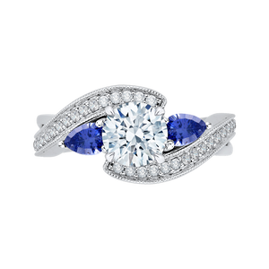 Sapphire Round Diamond Engagement Ring CARIZZA CA0065E-S37W