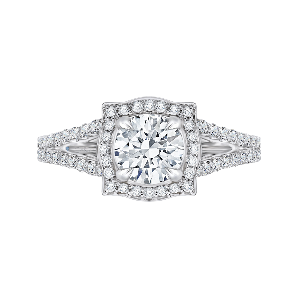 Split Shank Round Diamond Engagement Ring CARIZZA CA0100E-37W