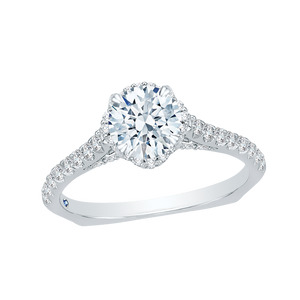 Floral Engagement Ring with Euro Shank CARIZZA CA0102E-37W