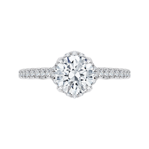 Floral Engagement Ring with Euro Shank CARIZZA CA0102E-37W
