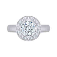 Load image into Gallery viewer, Plain Shank Halo Diamond Engagement Ring CARIZZA CA0107E-37W
