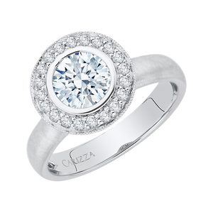 Plain Shank Halo Diamond Engagement Ring CARIZZA CA0107E-37W