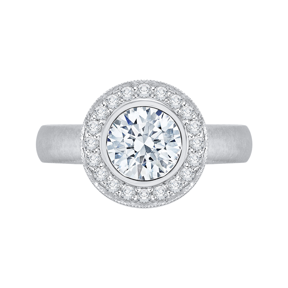 Plain Shank Halo Diamond Engagement Ring CARIZZA CA0107E-37W
