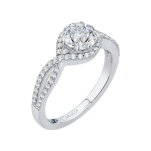 Split Shank Round Diamond Engagement Ring CARIZZA CA0110E-37W-1.00