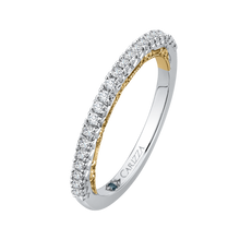 Load image into Gallery viewer, Two Tone Gold Half Eternity Diamond Wedding Band CARIZZA CA0111B-37WY
