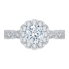 Load image into Gallery viewer, Milgrain Round Diamond Halo Engagement Ring CARIZZA CA0113E-37W-1.00
