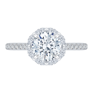 Signature Round Diamond Halo Engagement Ring CARIZZA CA0115E-37W-1.50