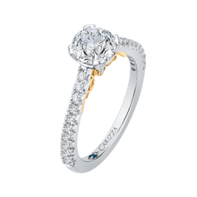 Load image into Gallery viewer, Two Tone Gold Round Cut Diamond Engagement Ring CARIZZA CA0117E-37WY-1.00
