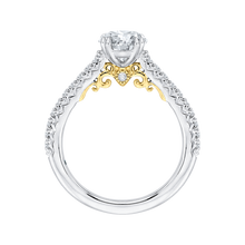 Load image into Gallery viewer, Two Tone Gold Round Cut Diamond Engagement Ring CARIZZA CA0117E-37WY-1.00
