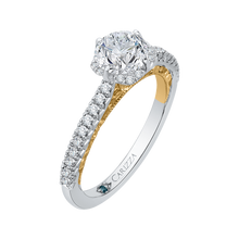 Load image into Gallery viewer, Two Tone Gold Semi-Mount Diamond Engagement Ring CARIZZA CA0118E-37WY

