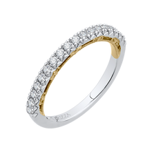 Load image into Gallery viewer, Two Tone Gold Half Eternity Diamond Wedding Band CARIZZA CA0119B-37WY
