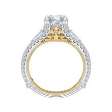 Load image into Gallery viewer, Two-Tone Gold Round Diamond Engagement Ring - CARIZZA CA0123E-37WY-2.00
